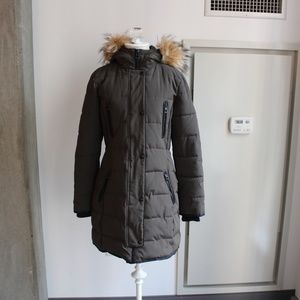 Guess Olive Faux Fur Parka Coat